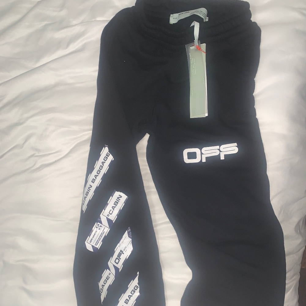 OFF WHITE AIRPORT TAPE SWEATPANTS MENS SIZE XXS